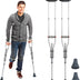 1 Pair Forearm Crutches, Universal Aluminum Non-Slip Crutches with Adjustable Height and Turning Arm Cuffs