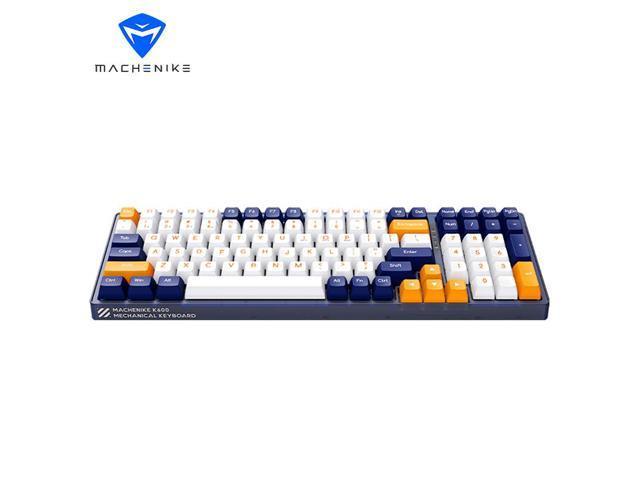 MACHENIKE K600 Gaming Keyboard; Tri-mode Hot Swappable Wireless Keyboard; PBT-FSA Cap;  RGB Music Rhythm;  4000mah Battery; Prussian Blue 100 Keys LCET Switch RGB Light - Red switch