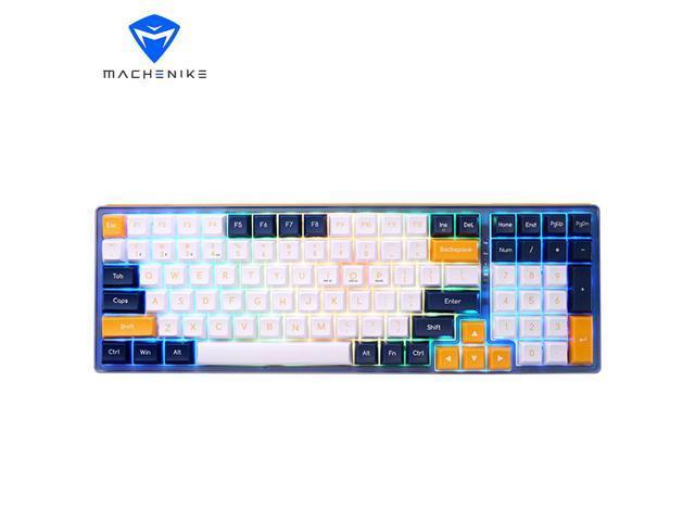 MACHENIKE K600 Gaming Keyboard; Tri-mode Hot Swappable Wireless Keyboard; PBT-FSA Cap;  RGB Music Rhythm;  4000mah Battery; Prussian Blue 100 Keys LCET Switch RGB Light - Red switch