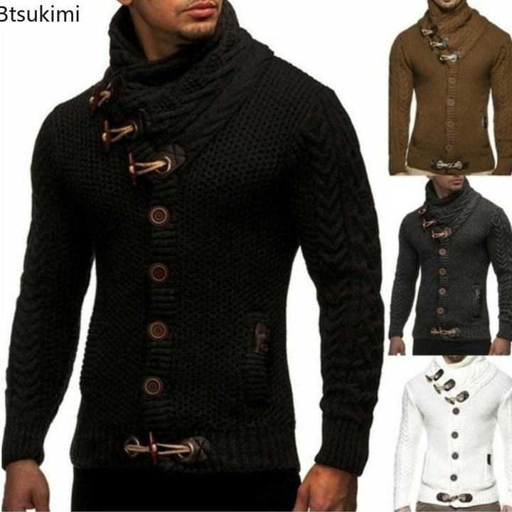 Autumn Winter Man Sweaters Streetwear Clothes Turtleneck Sweater Men Long Sleeve Knitted Pullovers Soft Warm Basic Sweater Male