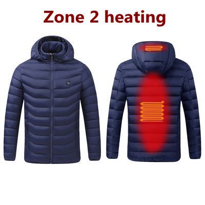 Men 9 Areas Heated Jacket USB Winter Outdoor Electric Heating Jackets Warm Sprots Thermal Coat Clothing Heatable Cotton jacket