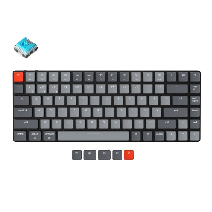 K3 D V2 Ultra-slim Wireless Mechanical Low Profile Keyboard Optical Hot-Swappable Switch White Backlit for Mac Windows