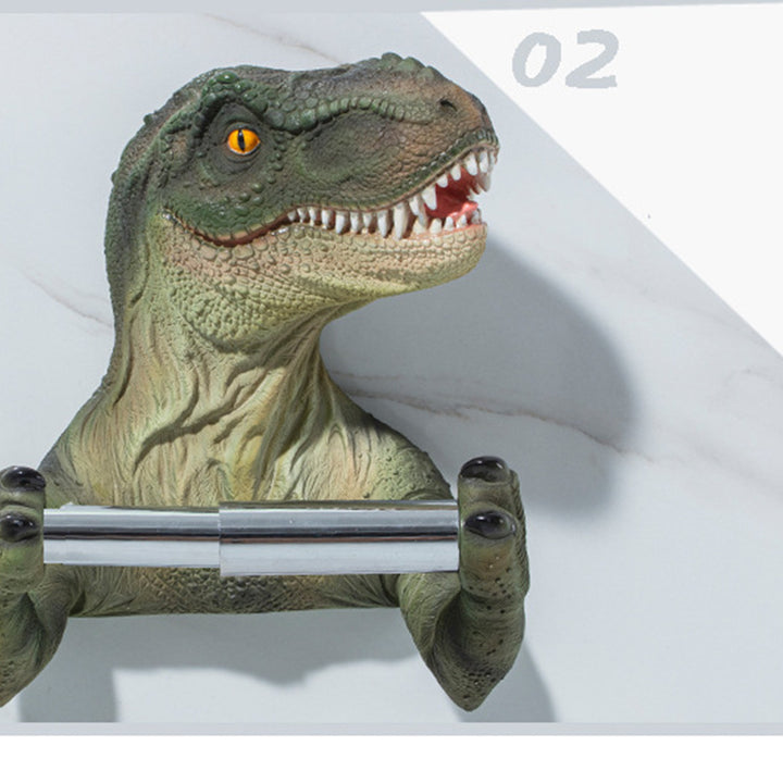 Dinosaur Toilet Hygiene Resin Tray Free Punch Dinosaur Paper Towel Holder