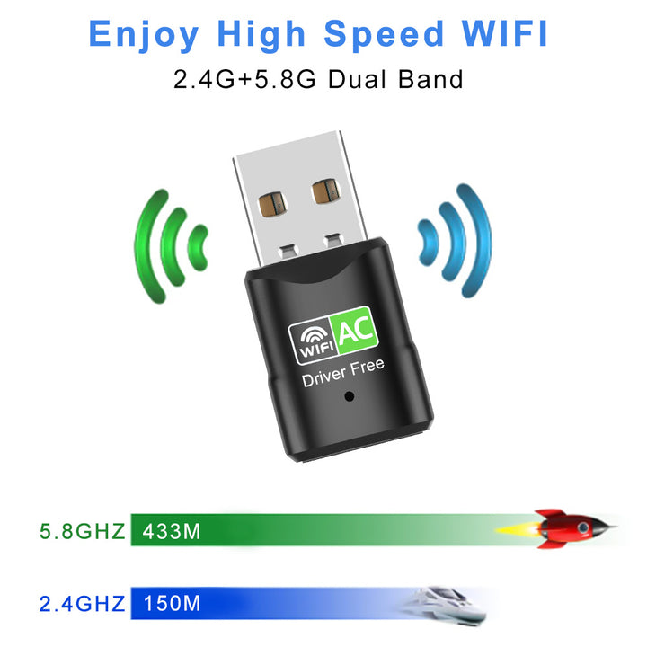 Zexmte Free Driver 600Mbps USB Wi fi Adapter Wifi 5.8/2.4GHz Antenna USB Ethernet PC Wi-Fi Adapter Lan Wifi Dongle Wifi Receiver