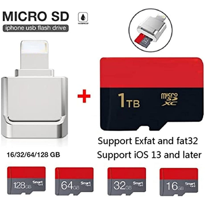 Micro SD Card Reader Converter Suitable For IPhone IPad; OTG To Micro SD/TF Card Reader Viewer Adapter Memory Card Reading For IPhone 14/13/12/Pro/11/X/XR/Max/8 Support IOS 13 And ExFAT & FAT32