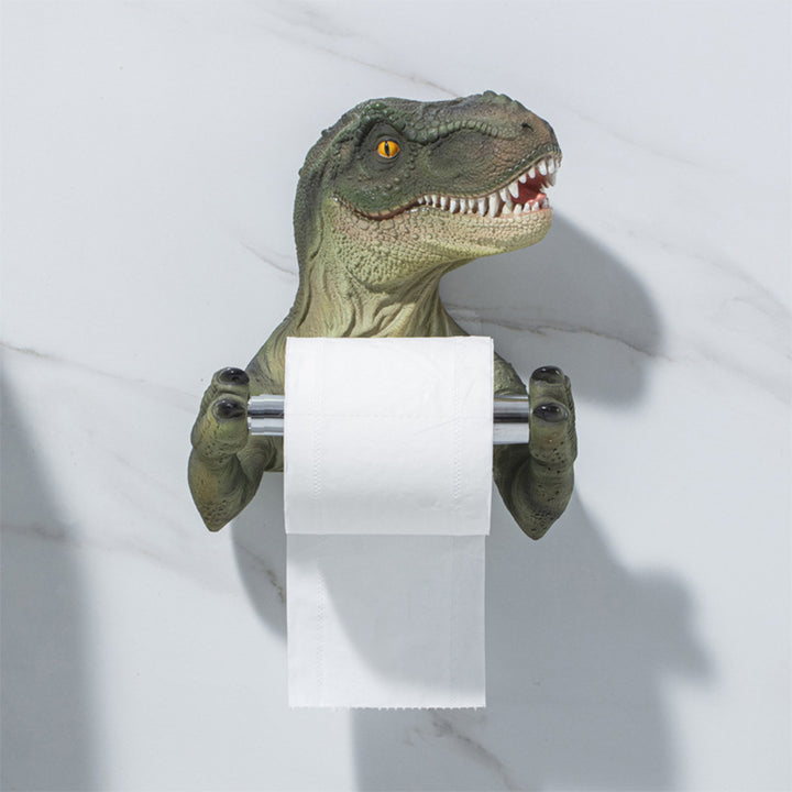 Dinosaur Toilet Hygiene Resin Tray Free Punch Dinosaur Paper Towel Holder