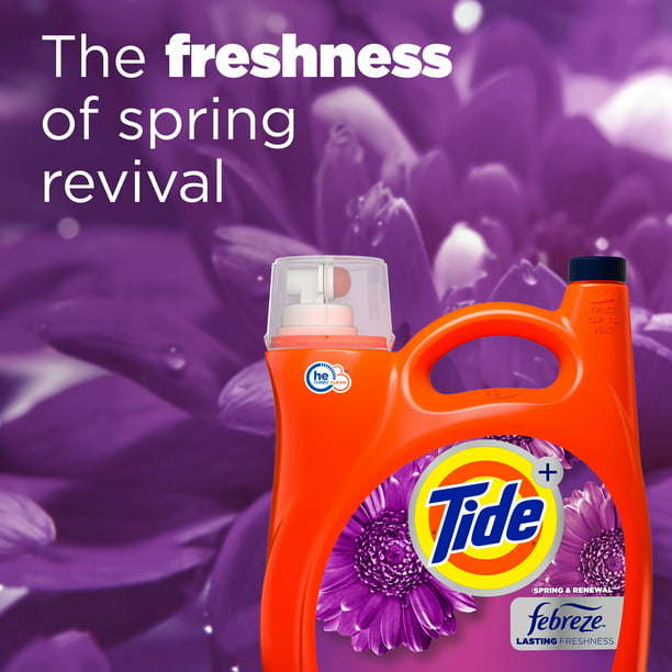 Tide Plus Febreze Spring & Renewal Liquid Laundry Detergent, 94 Loads, 146 oz