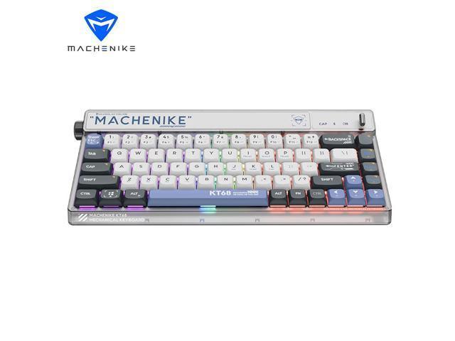 MACHENIKE KT68 Bluetooth Keyboard 68 Key Tri-mode Customized Retro 2.4G Wireless 3 Models Hot Swap RGB Gaming Mechanical Keyboard - Red Switch Zero Sense Future White