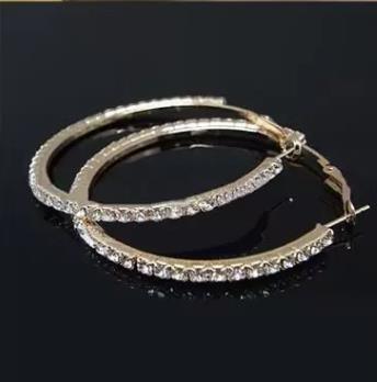 Designer Hoop Earrings 2Pairs/Lot 18K Gold Plated/Silver Plated Circle 3CM/4CM/5CM/6CM/7CM/8CM/9CM/10CM Elegant Big Earrings Jewelry Gifts Women Trendy diamond Crystal