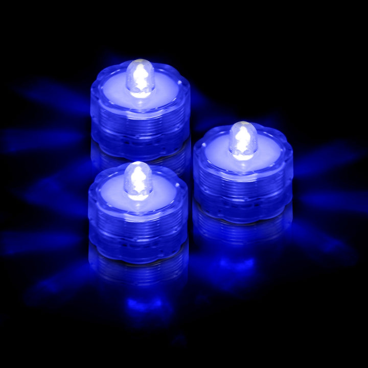 3Pcs Submersible LED Tea Lights Waterproof Candle Lights Battery Operated Decor Lamp
