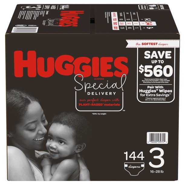 Huggies Special Delivery Hypoallergenic Baby Diapers Size 3;  Count 144