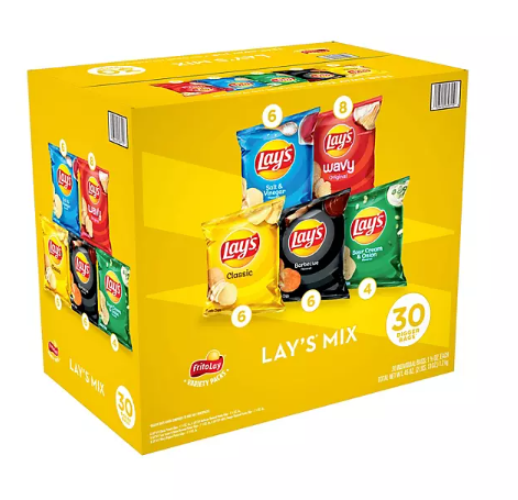 Lay's Mix Potato Chips Variety Pack (30 pk.)