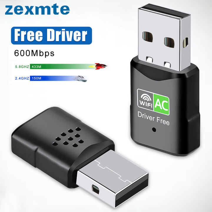 Zexmte Free Driver 600Mbps USB Wi fi Adapter Wifi 5.8/2.4GHz Antenna USB Ethernet PC Wi-Fi Adapter Lan Wifi Dongle Wifi Receiver