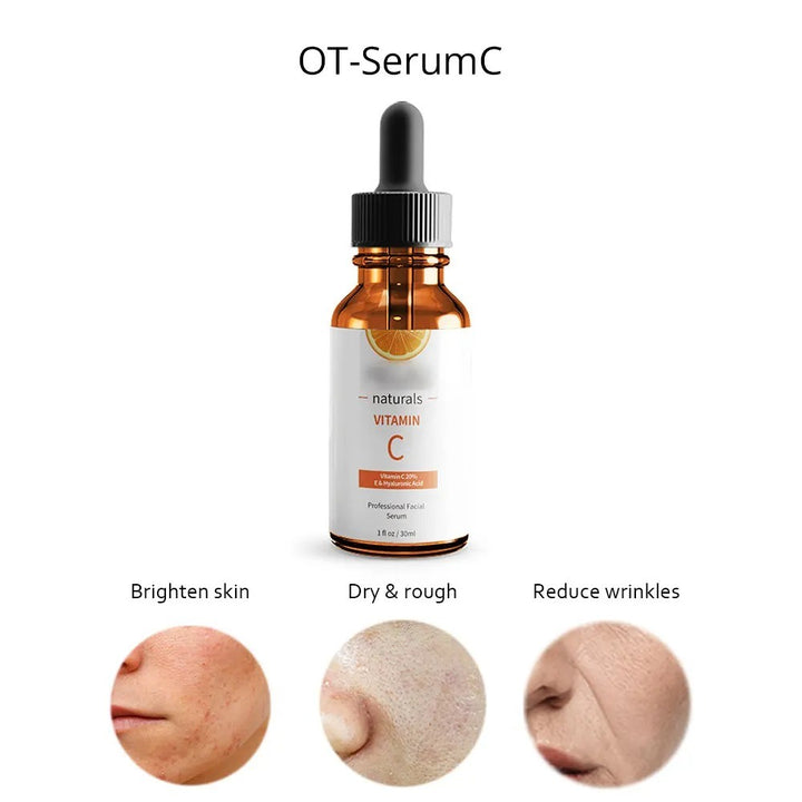 30ml Vitamin C Dark Spots Face Serum Hyaluronic Acid Retinol Anti-wrinkle Brighten Moisturizing Skin Care