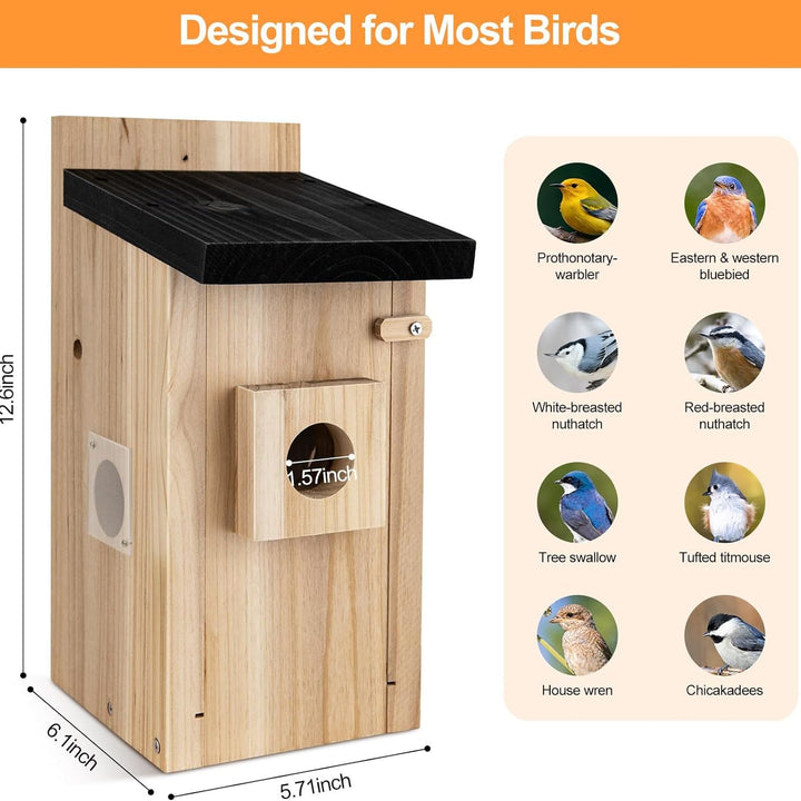 Smart Bird House with Camera,3MP Birdhouse Camera for Outdoors,Auto Capture Bird Videos & Motion Detection,Watch Bird Nesting & Hatching in Real Time,DIY Ideal Gift