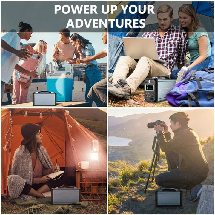 300W Solar Generator, FlashFish 60000mAh Portable Power Station Camping Potable Generator with 50W 18V Portable Solar Panel, Flashfish Foldable Solar Charger with 5V USB 18V DC Output