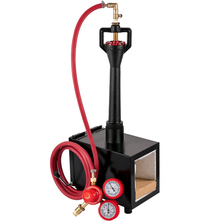 Propane Knife Forge, Blacksmithing Forge with Single Burner, Portable Propane Forge with Single Durable Door, Large Capacity Farrier Forge, Square Propane Burner Forge for Knife and Tool Making