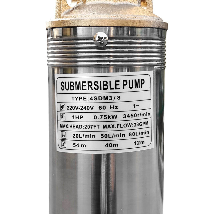 Deep Well Submersible Pump,Stainless Steel Water Pump,for Industrial, Irrigation & Home Use