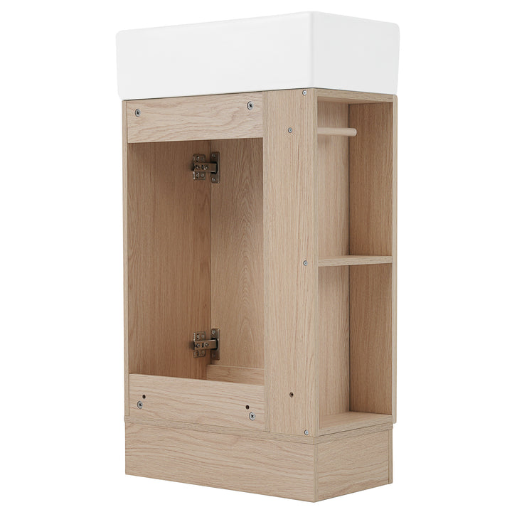 18.6\\\" Bathroom Vanity with Sink, Bathroom Vanity Cabinet with Two-tier Shelf, Left or Right Orientation