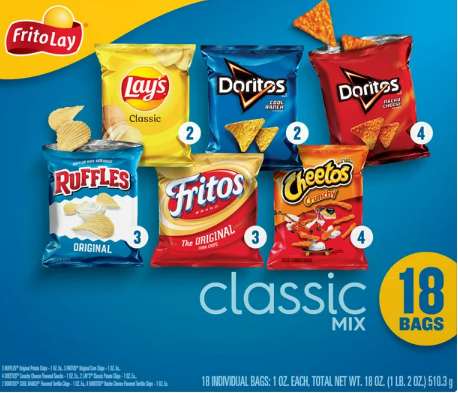 Frito-Lay Snacks Classic Mix Variety Pack;  1 oz;  18 Count (Assortment May Vary)