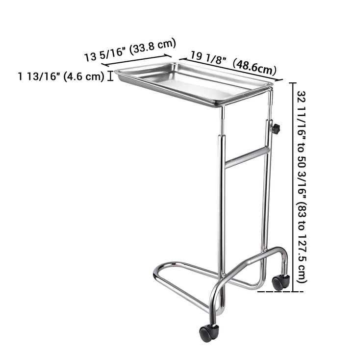 Mayo Stand w/ 2 Casters Triangle Base