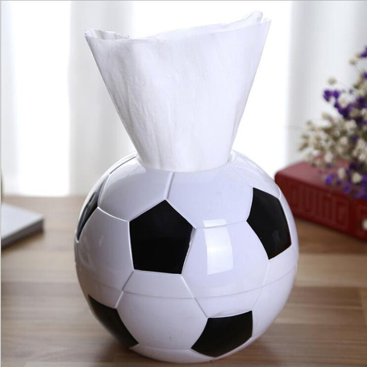 Football Shape Tissue Holder Creative Round Roll Tissue Holder Paper Pumping Box Tissue Box Paper Pot for Home Office Car