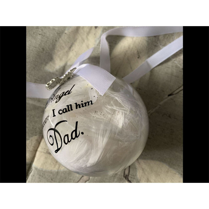 In Heaven Relatives Name Ornament, Keepsake Feather Plastic Ball Christmas Tree Charm Hanging