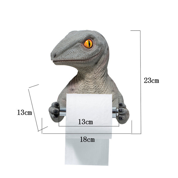 Dinosaur Toilet Hygiene Resin Tray Free Punch Dinosaur Paper Towel Holder