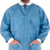 Disposable Lab Jackets. Pack of 10 Ceil Blue Hip-Length Work Gowns XX-Large. SMS 50 gsm Coats with Snaps Front; Knit Cuffs & Collar; 3 Pockets.