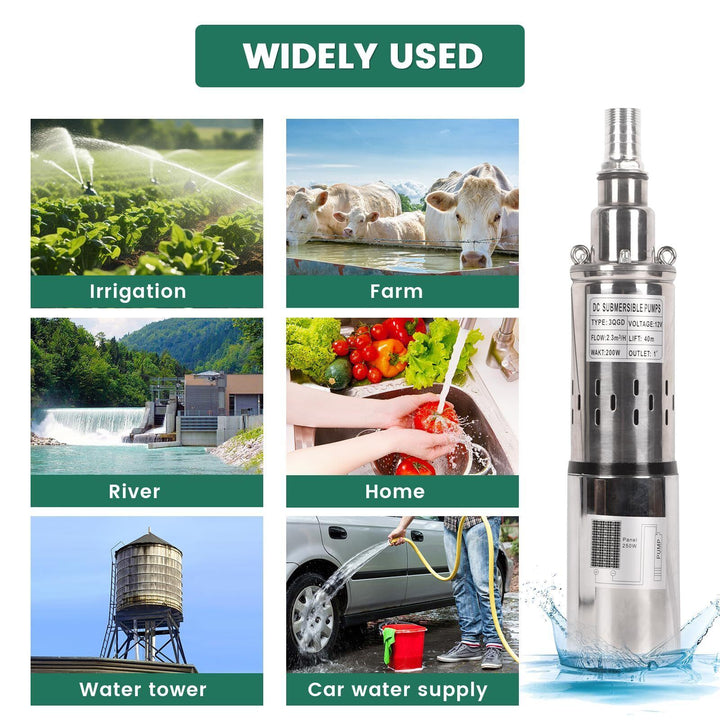 Deep Well Submersible Pump,Stainless Steel Water Pump,for Industrial, Irrigation & Home Use