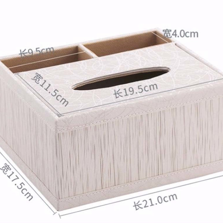 Tissue Box Holder Rectangle Imitation Wood Grain Desktop Remote Control Holder Organize Box