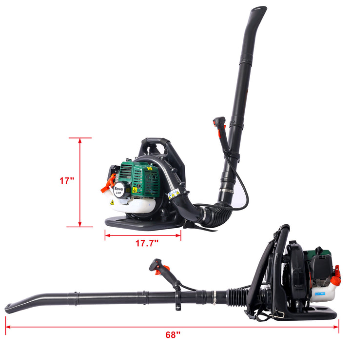 OSAKAPRO 52CC 2-Cycle Gas Backpack Leaf Blower with extention tube,green