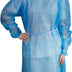 Disposable Gowns 45". Pack of 5 Blue Isolation Gowns X-Large. 35 gsm Polypropylene Disposable Scrubs with Long Sleeves; Neck and Waist Ties. Medical Disposable Gown