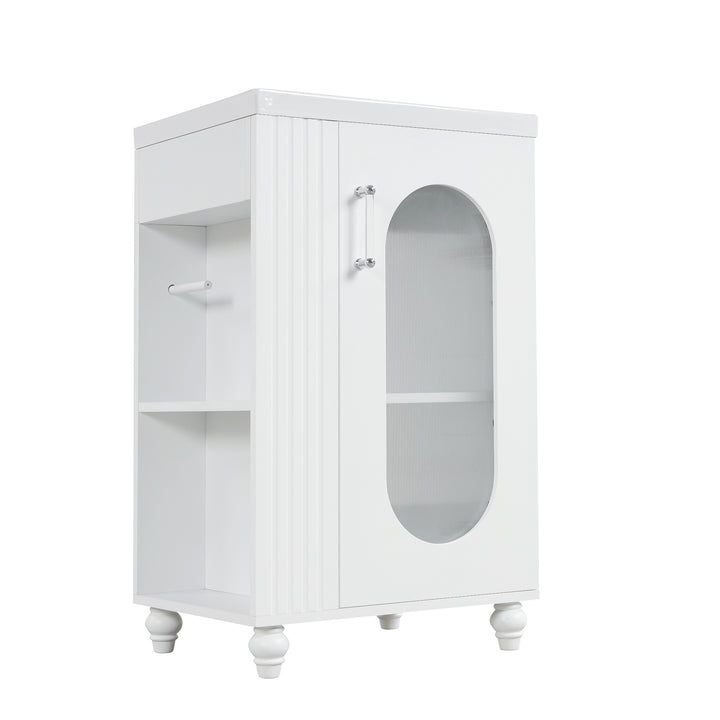 20" Bathroom Vanity with Sink, Bathroom Vanity Cabinet with Two-tier Shelf, Adjustable Shelf, Solid Wood and MDF