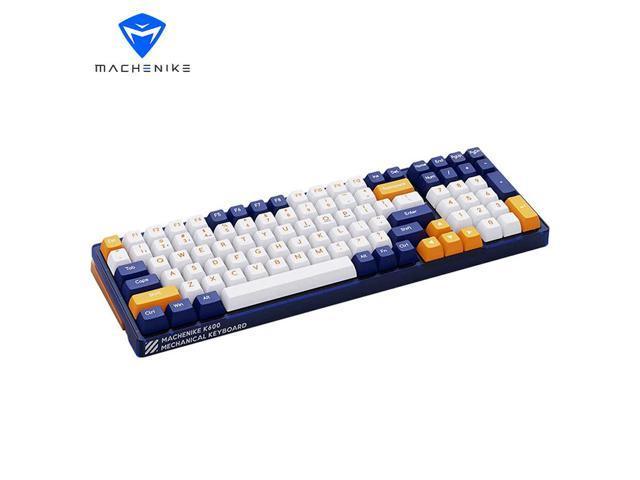 MACHENIKE K600 Gaming Keyboard; Tri-mode Hot Swappable Wireless Keyboard; PBT-FSA Cap;  RGB Music Rhythm;  4000mah Battery; Prussian Blue 100 Keys LCET Switch RGB Light - Red switch