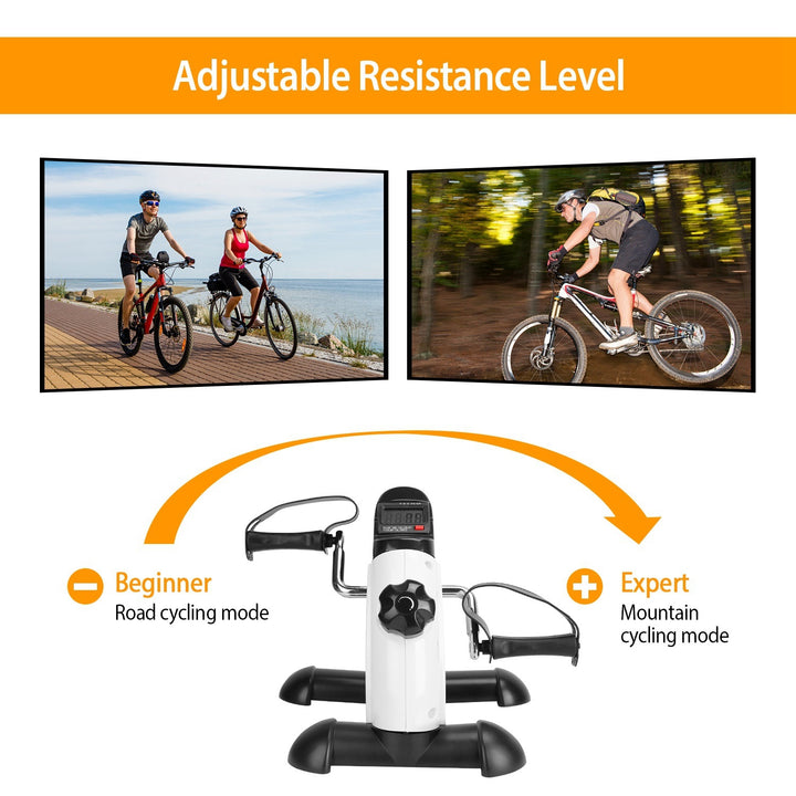 Stationary Under Desk Bike Pedal Exerciser Arm Leg Exerciser with LCD Screen