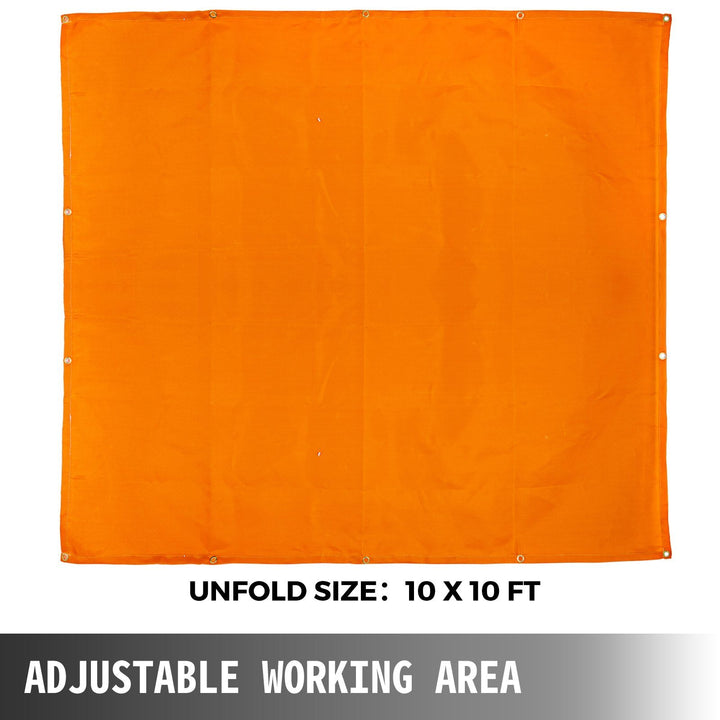 VEVOR 10 x 10 Ft Welding Blanket Orange Fiberglass Blanket Portable Fiberglass Fire Retardant Blanket Welding Mat Welding Fireproof Thermal Resistant Insulation With Carry Bag