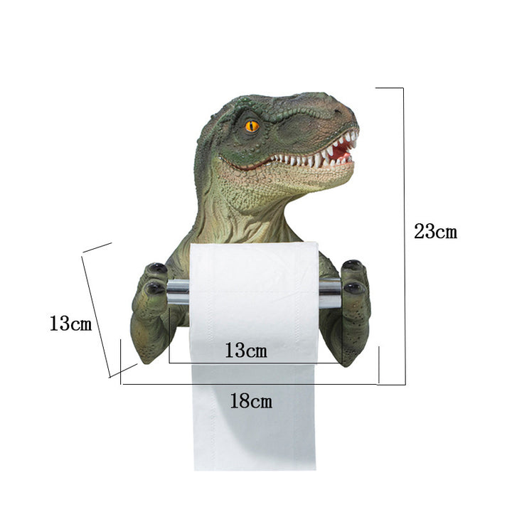 Dinosaur Toilet Hygiene Resin Tray Free Punch Dinosaur Paper Towel Holder