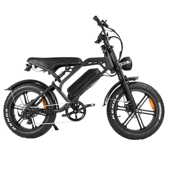 WHOSU Electric Bike for Adults Ebike 1500W/48V/18Ah Tank 20" Fat Tire Electric Bicycles Up to 30MPH & 68 Miles with Retro Motorcycle Design Removable Battery Large Colorful Dispaly