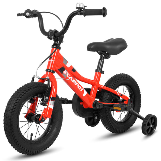 A12117 Ecarpat Kids' Bike 12 Inch Wheels, 1-Speed Boys Girls Child Bicycles For2-4Years, With Removable Training Wheels Baby Toys, Front V Brake, Rear Holding Brake